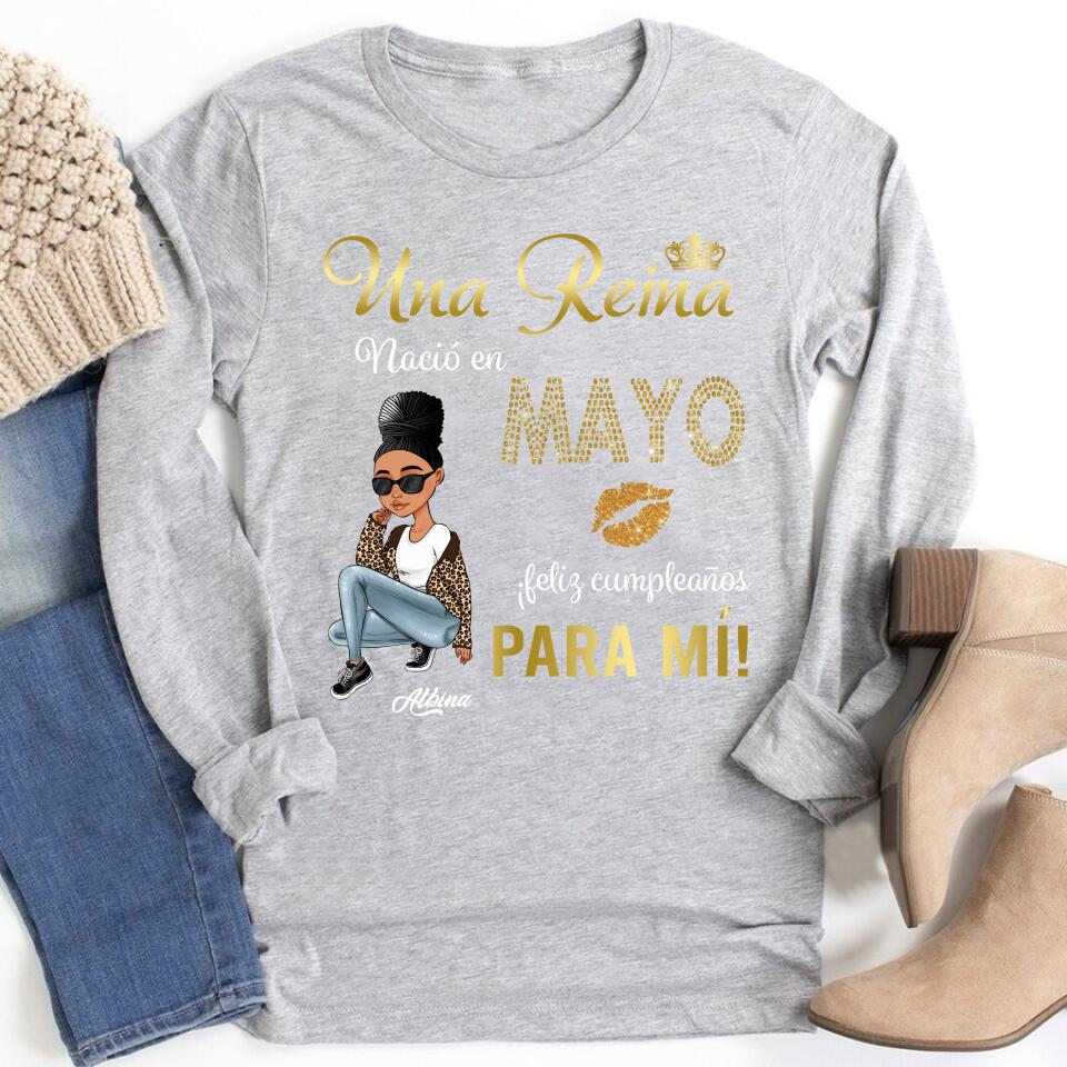Camisa De Cumpleaños De Mayo, Camisa De Cumpleaños Personalizada, Reinas Nacidas En Mayo, Regalos De Cumpleaños De Mayo, Camisas De Mayo Para Mujeres