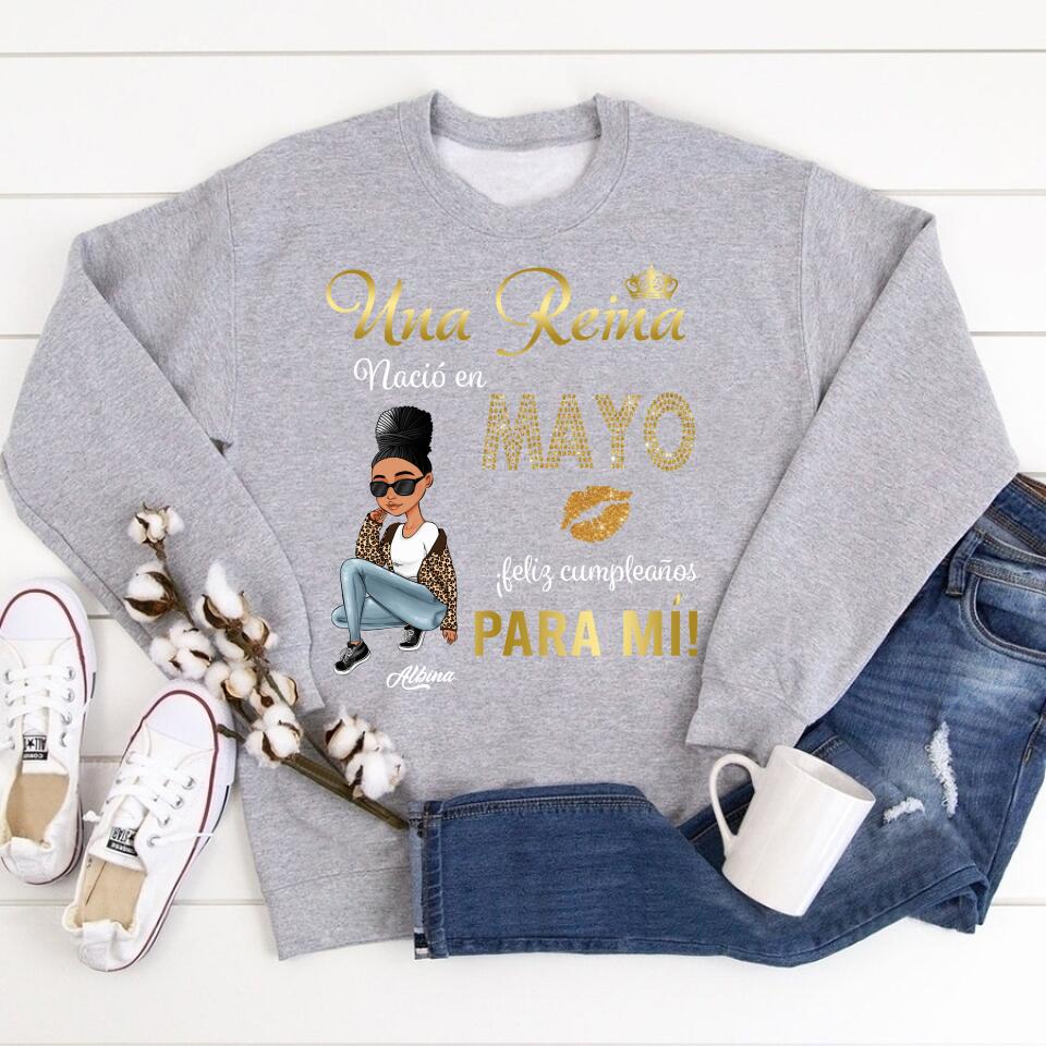 Camisa De Cumpleaños De Mayo, Camisa De Cumpleaños Personalizada, Reinas Nacidas En Mayo, Regalos De Cumpleaños De Mayo, Camisas De Mayo Para Mujeres