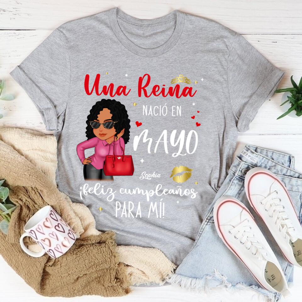 Camisa De Cumpleaños De Mayo, Camisa De Cumpleaños Personalizada, Reinas Nacidas En Mayo, Regalos De Cumpleaños De Mayo, Camisas De Mayo Para Mujeres
