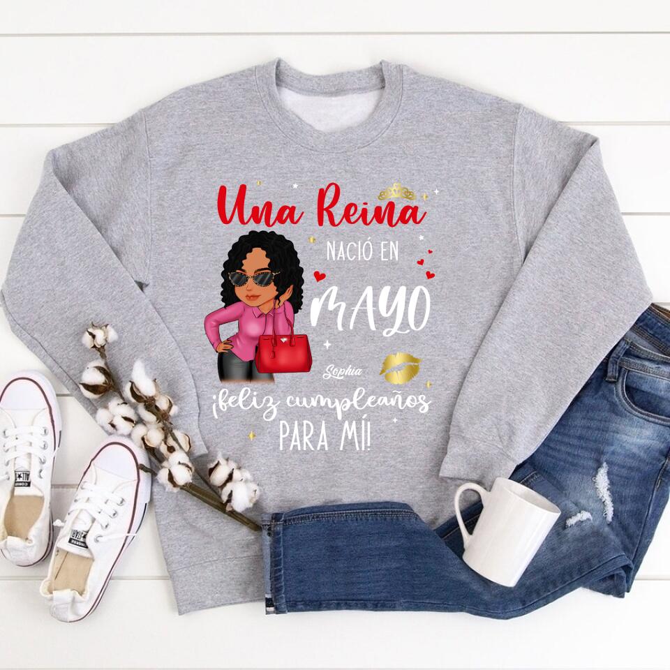 Camisa De Cumpleaños De Mayo, Camisa De Cumpleaños Personalizada, Reinas Nacidas En Mayo, Regalos De Cumpleaños De Mayo, Camisas De Mayo Para Mujeres