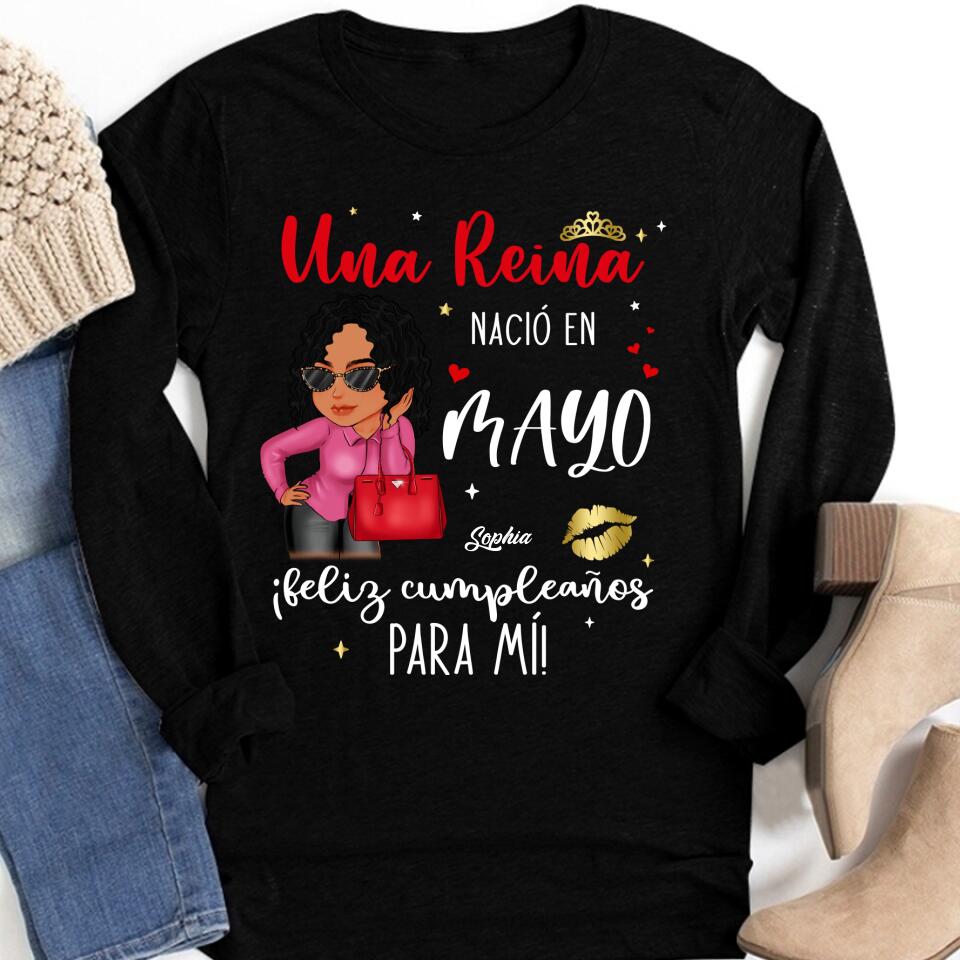 Camisa De Cumpleaños De Mayo, Camisa De Cumpleaños Personalizada, Reinas Nacidas En Mayo, Regalos De Cumpleaños De Mayo, Camisas De Mayo Para Mujeres