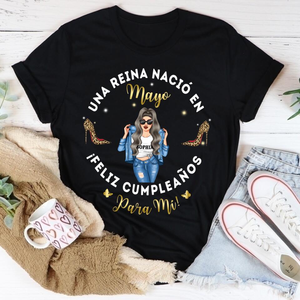 Camisa De Cumpleaños De Mayo, Camisa De Cumpleaños Personalizada, Reinas Nacidas En Mayo, Regalos De Cumpleaños De Mayo, Camisas De Mayo Para Mujeres