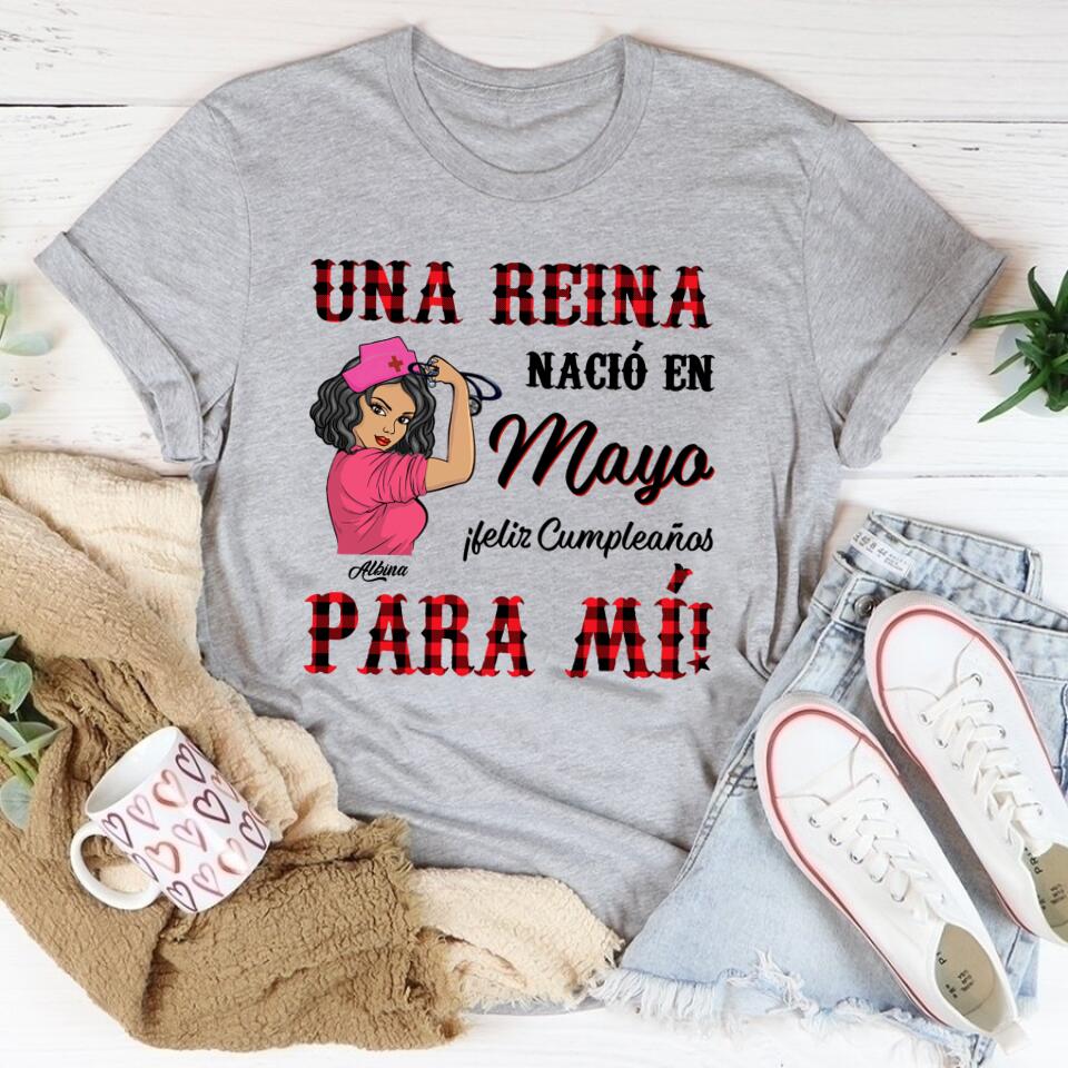 Camisa De Cumpleaños De Mayo, Camisa De Cumpleaños Personalizada, Reinas Nacidas En Mayo, Regalos De Cumpleaños De Mayo, Camisas De Mayo Para Mujeres