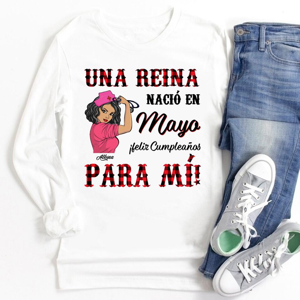 Camisa De Cumpleaños De Mayo, Camisa De Cumpleaños Personalizada, Reinas Nacidas En Mayo, Regalos De Cumpleaños De Mayo, Camisas De Mayo Para Mujeres