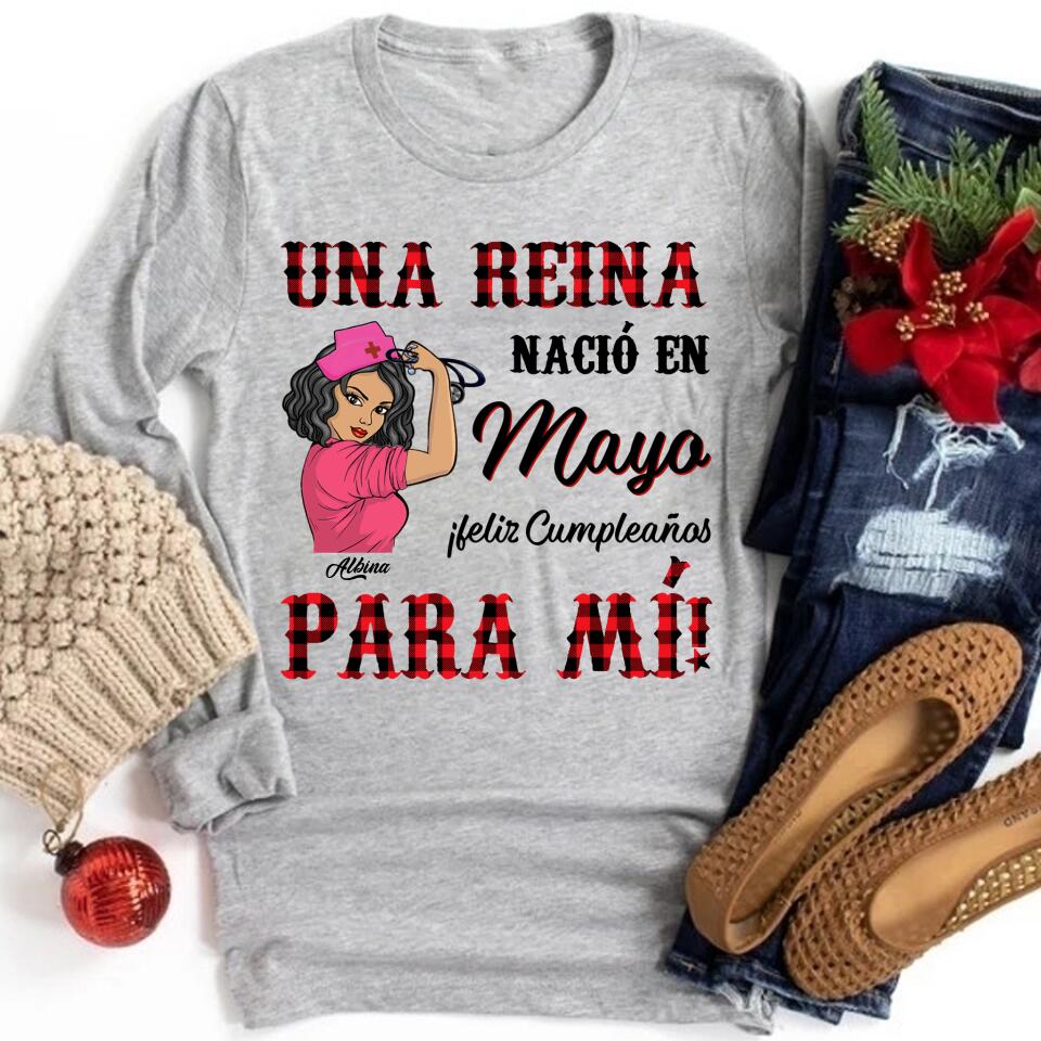 Camisa De Cumpleaños De Mayo, Camisa De Cumpleaños Personalizada, Reinas Nacidas En Mayo, Regalos De Cumpleaños De Mayo, Camisas De Mayo Para Mujeres