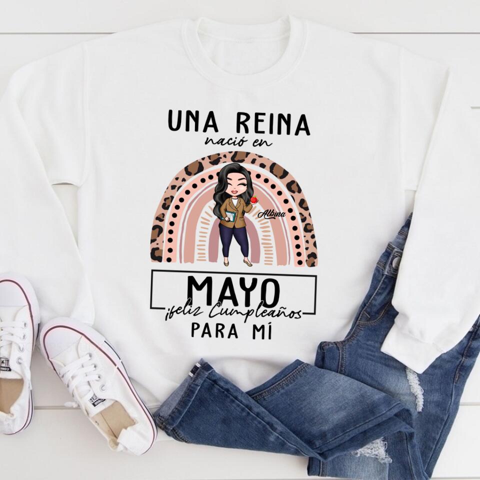 Camisa De Cumpleaños De Mayo, Camisa De Cumpleaños Personalizada, Reinas Nacidas En Mayo, Regalos De Cumpleaños De Mayo, Camisas De Mayo Para Mujeres