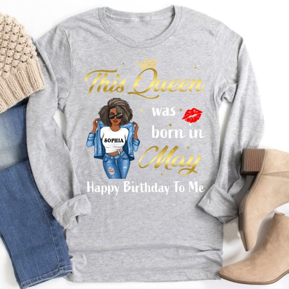 May Birthday Shirt, Custom Birthday Shirt, Queens Born In  May, May Birthday Gifts,  May Birthday Gifts