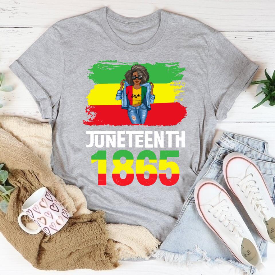 Juneteenth Shirt, Custom Juneteenth Shirt, Juneteenth Is My Independence Day Black Women 4th Of July T-Shirt