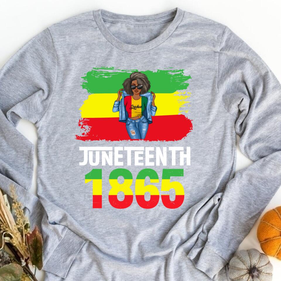 Juneteenth Shirt, Custom Juneteenth Shirt, Juneteenth Is My Independence Day Black Women 4th Of July T-Shirt