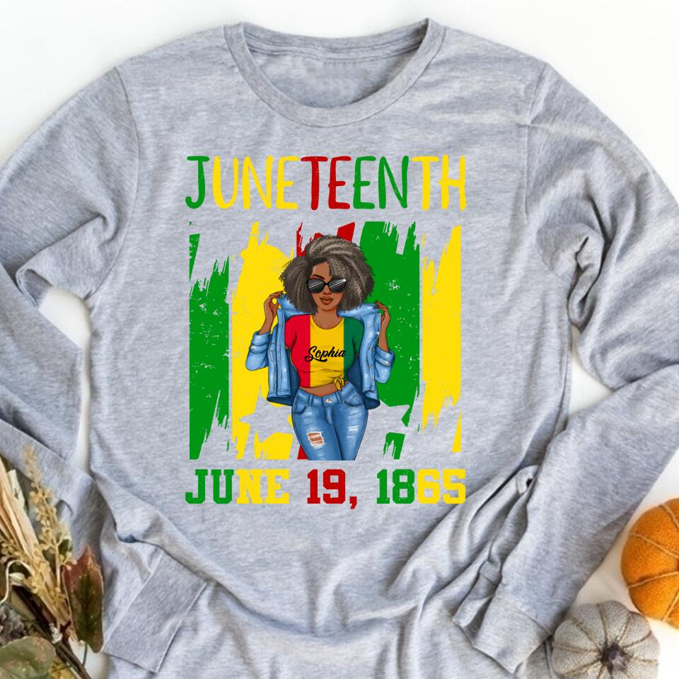 Juneteenth Shirt, Custom Juneteenth Shirt, Juneteenth Is My Independence Day Black Women 4th Of July T-Shirt