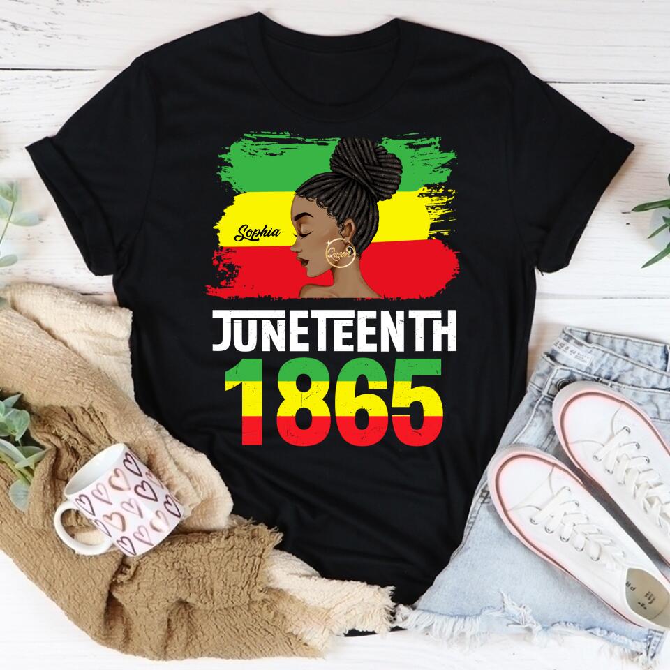 Juneteenth Shirt, Custom Juneteenth Shirt, Juneteenth Is My Independence Day Black Women 4th Of July T-Shirt