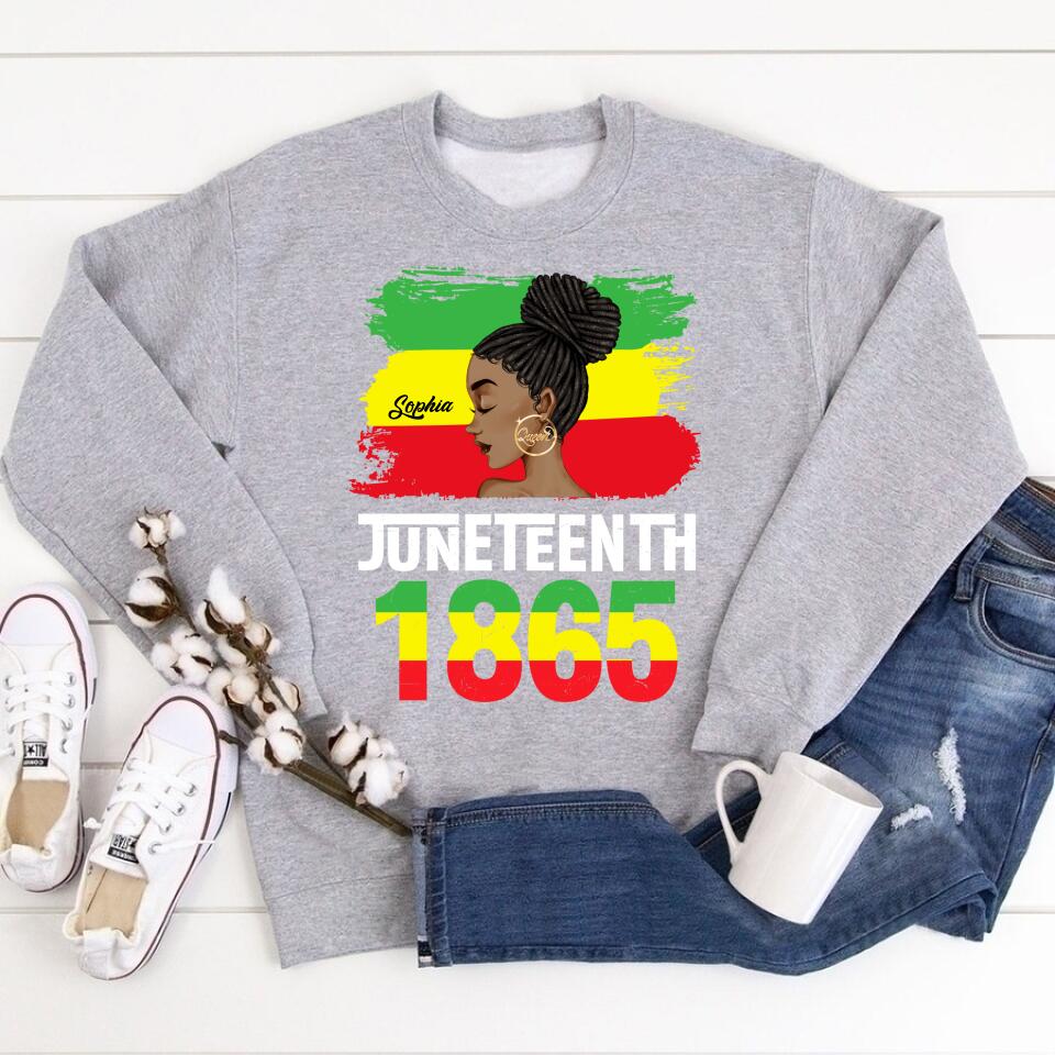 Juneteenth Shirt, Custom Juneteenth Shirt, Juneteenth Is My Independence Day Black Women 4th Of July T-Shirt