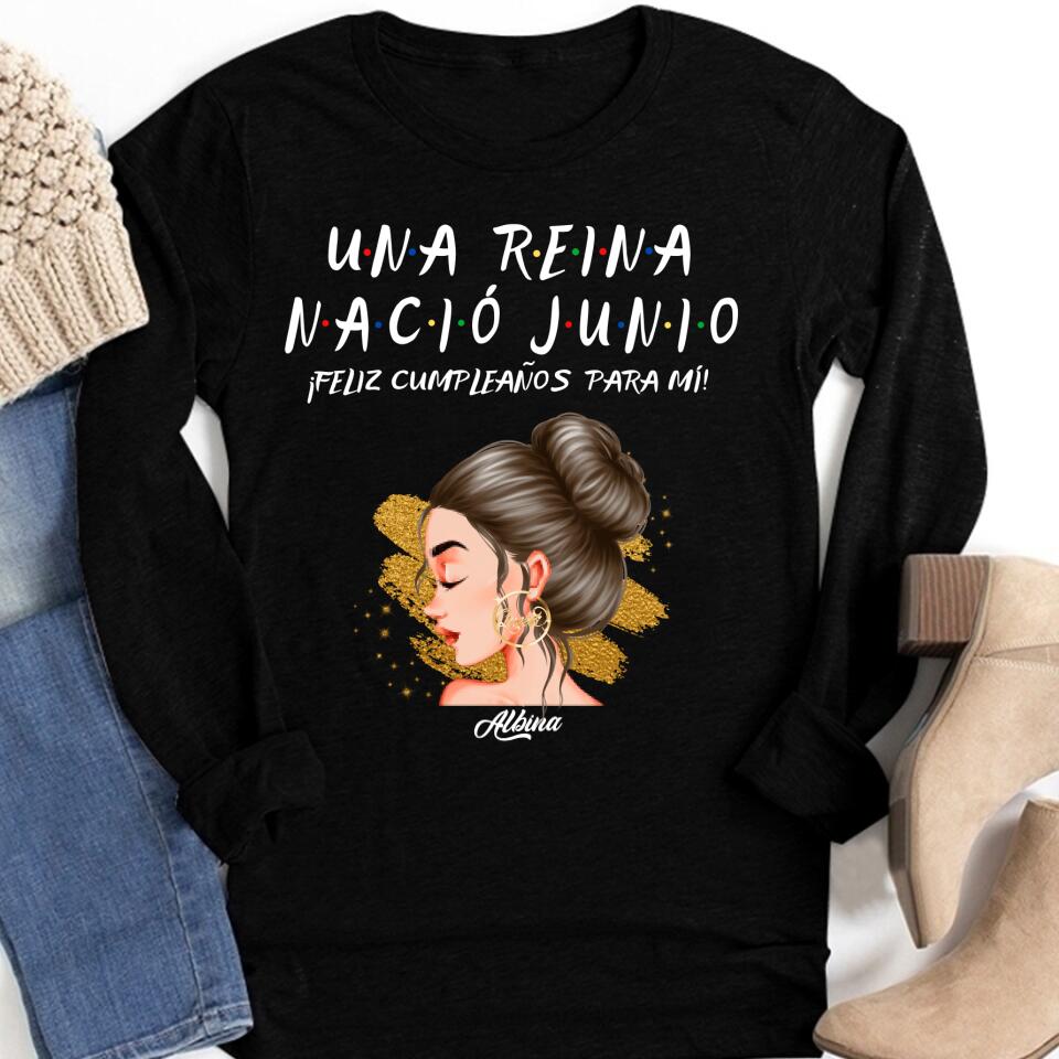 Camisa De Cumpleaños De Junio, Camisa De Cumpleaños Personalizada, Reinas Nacidas En Junio, Regalos De Cumpleaños De Junio, Camisas De Junio Para Mujeres