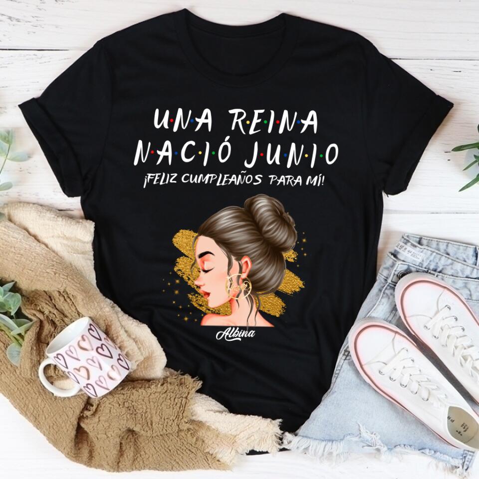 Camisa De Cumpleaños De Junio, Camisa De Cumpleaños Personalizada, Reinas Nacidas En Junio, Regalos De Cumpleaños De Junio, Camisas De Junio Para Mujeres