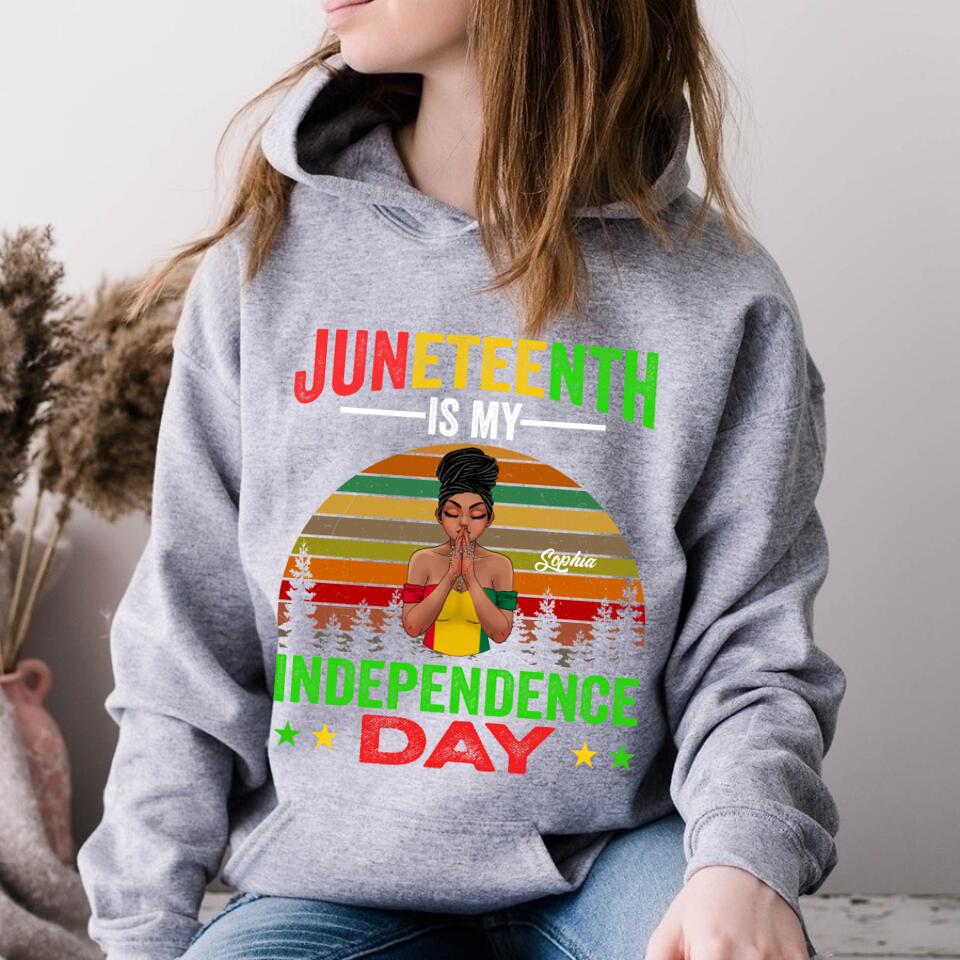 Juneteenth Shirt, Custom Juneteenth Shirt, Juneteenth Is My Independence Day Black Women 4th Of July T-shirt