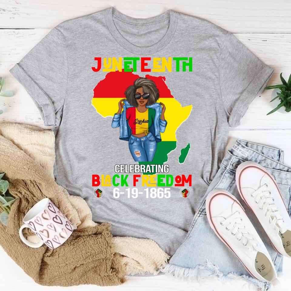 Juneteenth Shirt, Custom Juneteenth Shirt, Juneteenth Celebrate Black Freedom June 19th T-shirt