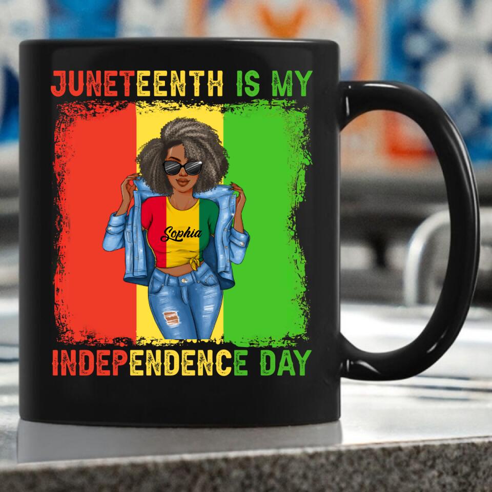 Juneteenth Shirt, Custom Juneteenth Shirt, Juneteenth Is My Independence Day Black Women 4th Of July T-Shirt