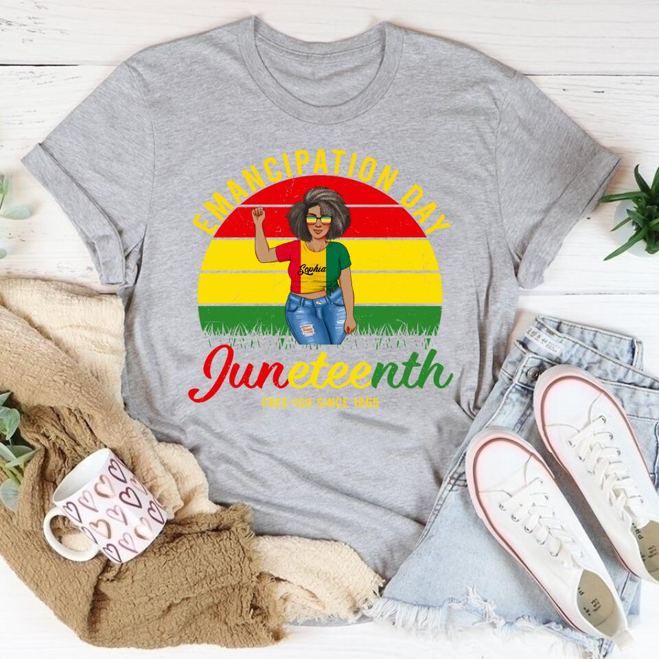 Juneteenth Shirt, Custom Juneteenth Shirt, Juneteenth Emancipation Day Vintage Cool Melanin Black Pride T-Shirt