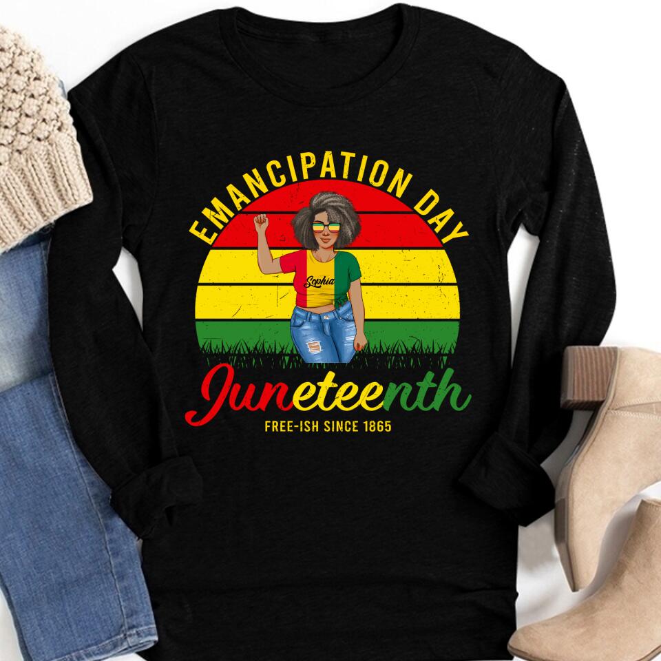 Juneteenth Shirt, Custom Juneteenth Shirt, Juneteenth Emancipation Day Vintage Cool Melanin Black Pride T-Shirt