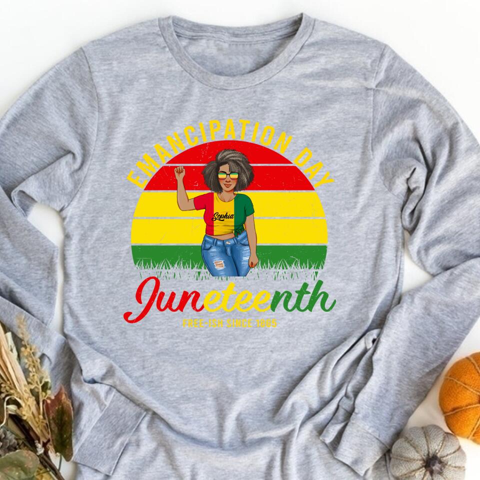 Juneteenth Shirt, Custom Juneteenth Shirt, Juneteenth Emancipation Day Vintage Cool Melanin Black Pride T-Shirt