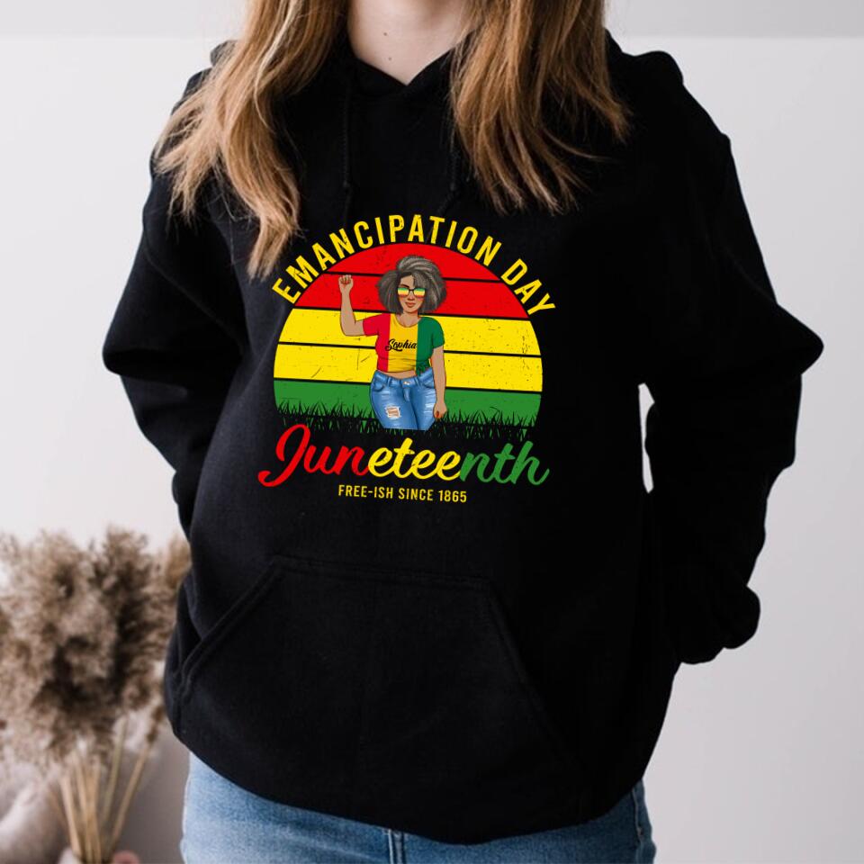 Juneteenth Shirt, Custom Juneteenth Shirt, Juneteenth Emancipation Day Vintage Cool Melanin Black Pride T-Shirt