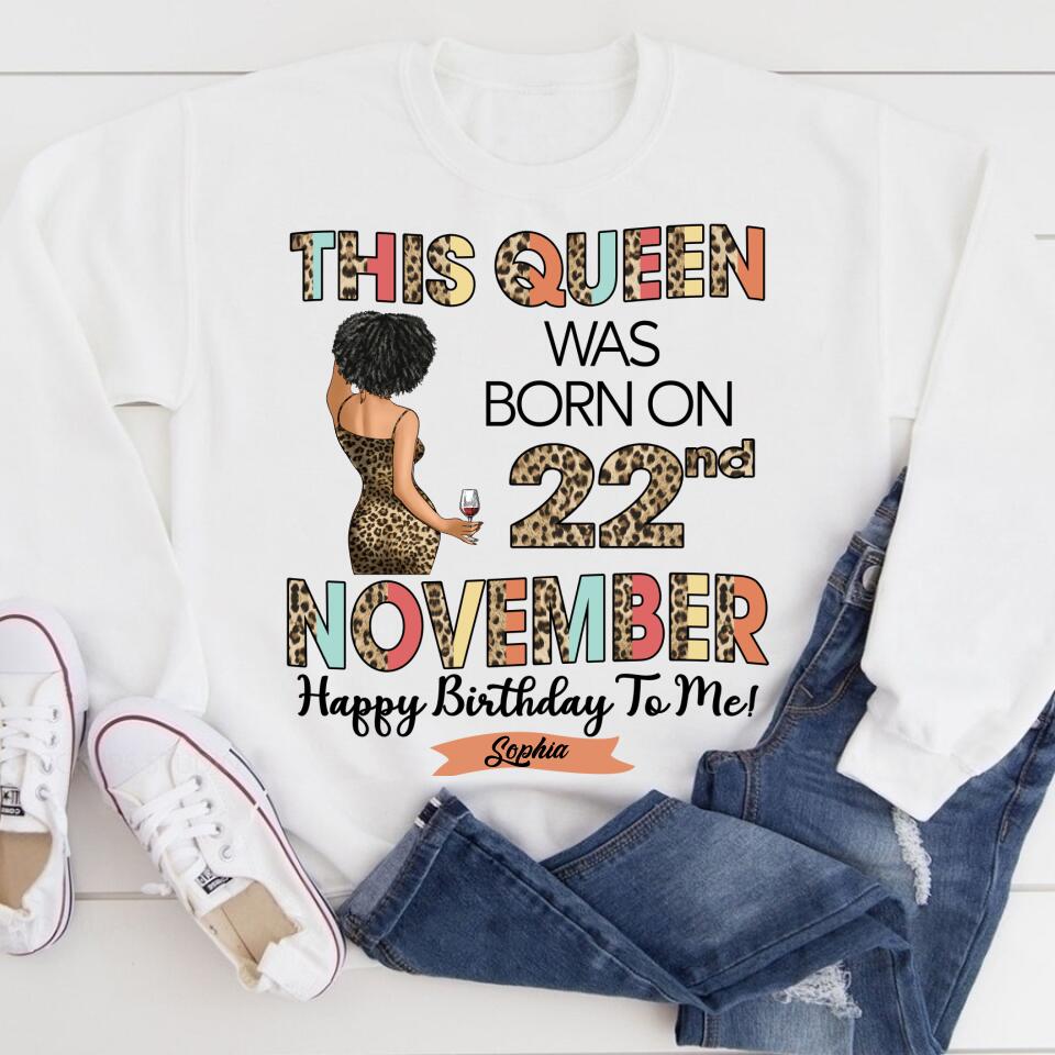 Custom November Birthday Shirt For Woman, Queens are Born In November Gifts, Melanin Afro Woman Shirt, Black Girl Tee, Afro Queen Gift
