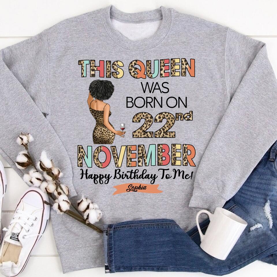 Custom November Birthday Shirt For Woman, Queens are Born In November Gifts, Melanin Afro Woman Shirt, Black Girl Tee, Afro Queen Gift
