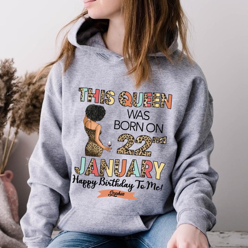 Custom January Birthday Shirt For Woman, Queens Are Born In January Gifts, Melanin Afro Woman Shirt, Black Girl Tee, Afro Queen Gift