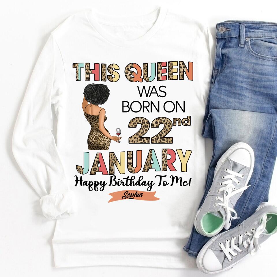 Custom January Birthday Shirt For Woman, Queens Are Born In January Gifts, Melanin Afro Woman Shirt, Black Girl Tee, Afro Queen Gift