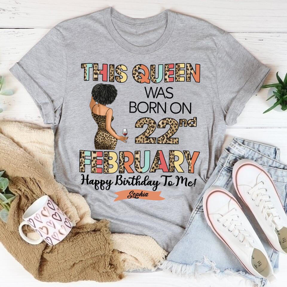 Custom February Birthday Shirt For Woman, Queens Are Born In February Gifts, Melanin Afro Woman Shirt, Black Girl Tee, Afro Queen Gift