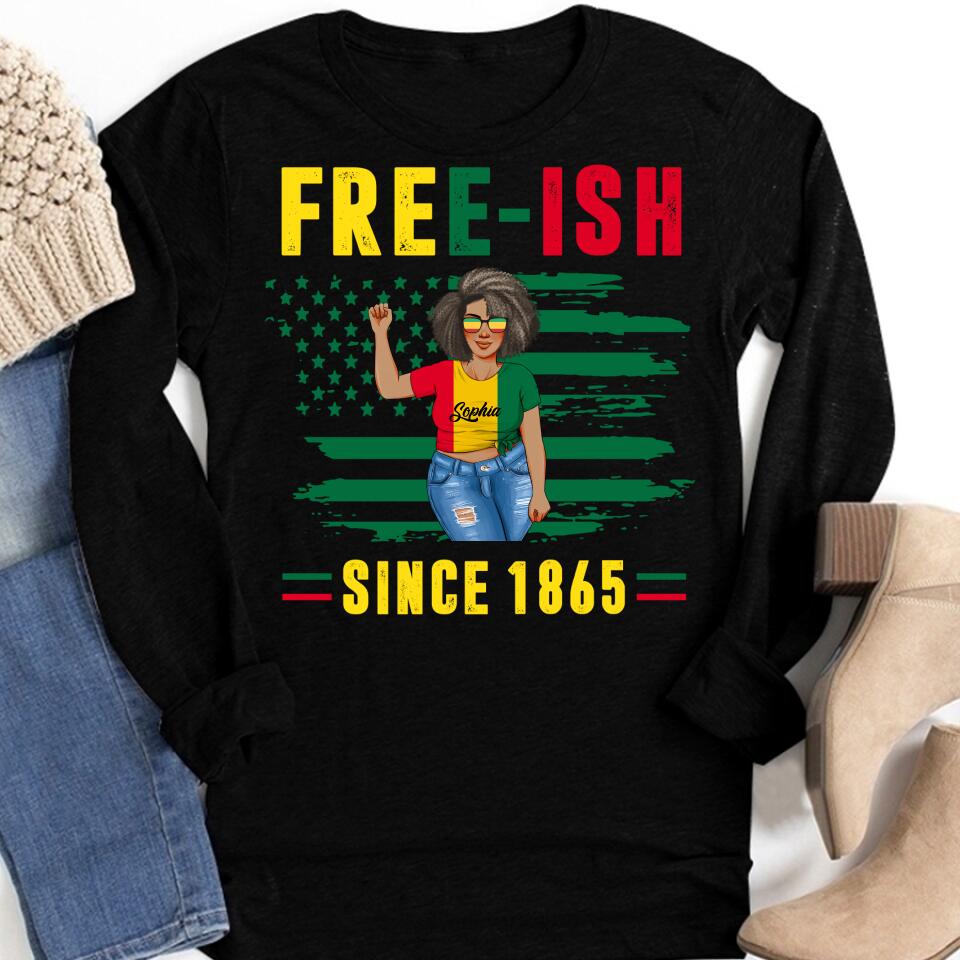 Juneteenth Shirt, Custom Juneteenth Shirt, Juneteenth Freedom Day Afro American African Flag T-Shirt