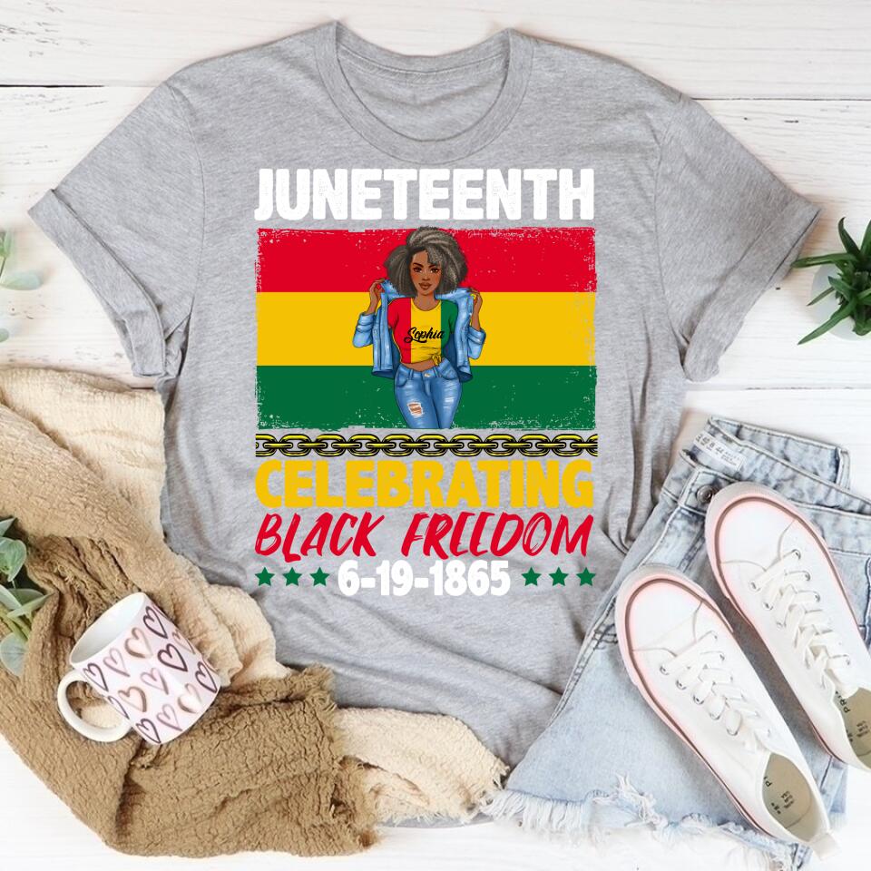 Juneteenth Shirt, Custom Juneteenth Shirt, Juneteenth Celebrate Black Freedom T-Shirt