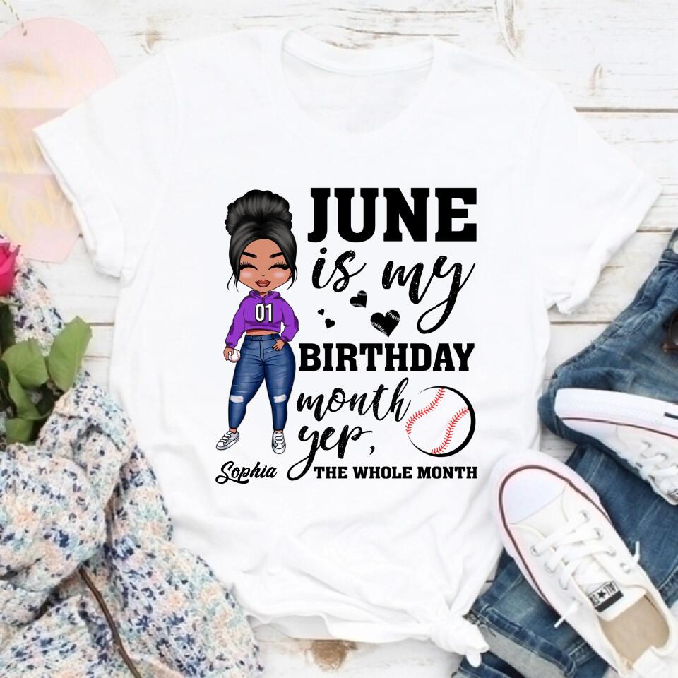 June Birthday Shirt, Custom Birthday Shirt, Queens Born In June, June Birthday Shirts For Woman, June Birthday Gifts, Birthday Gift For Baseball Lover