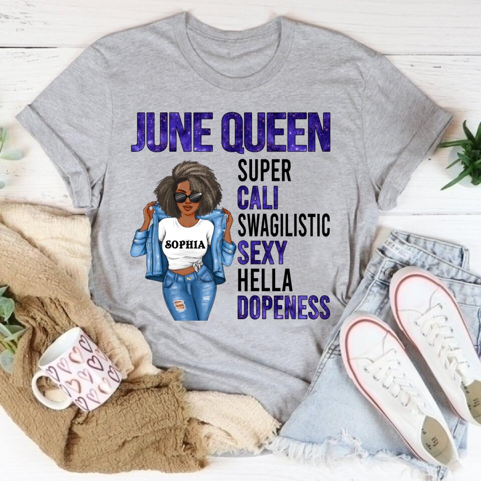 June Birthday Shirt, Custom Birthday Shirt, Queens Born In June, June Birthday Shirts For Woman, June Birthday Gifts