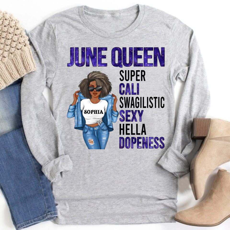 June Birthday Shirt, Custom Birthday Shirt, Queens Born In June, June Birthday Shirts For Woman, June Birthday Gifts