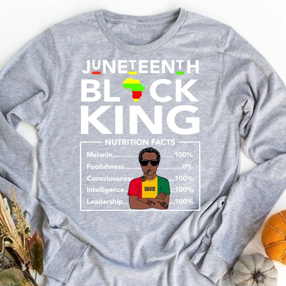 Juneteenth Shirt, Custom Juneteenth Shirt, Juneteenth Black King Melanin Dad Fathers Day Men Father Fun T-Shirt