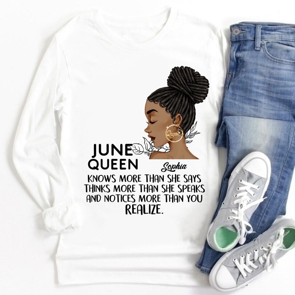 June Birthday Shirt, Custom Birthday Shirt, Queens Born In June, June Birthday Shirts For Woman, June Birthday Gifts