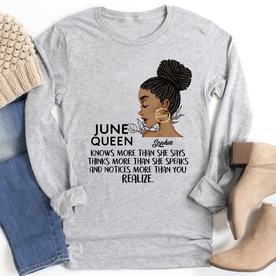 June Birthday Shirt, Custom Birthday Shirt, Queens Born In June, June Birthday Shirts For Woman, June Birthday Gifts