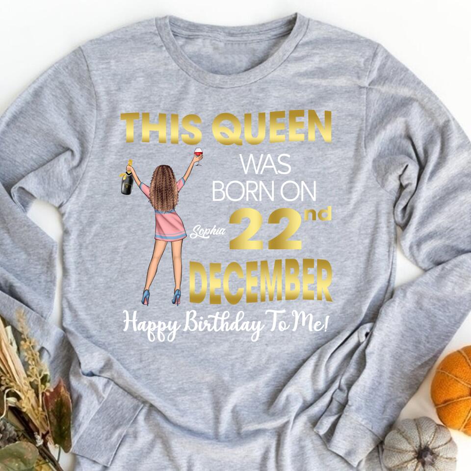 Custom December Birthday Shirt For Woman, Queens Are Born In December Gifts, Melanin Afro Woman Shirt, Black Girl Tee, Afro Queen Gift