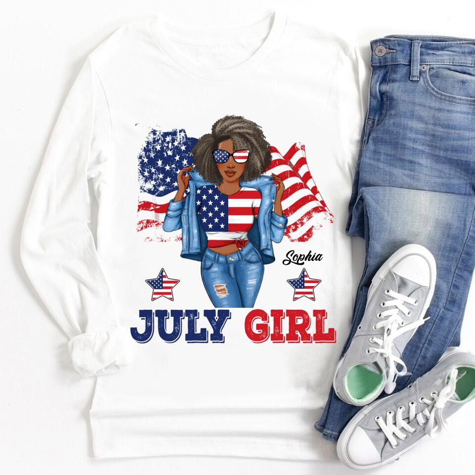 July Birthday Shirt, Custom Birthday Shirt, Queens Born In July, July Birthday Shirts For Woman, July Birthday Gifts, USA 4th Of July T-shirt, Happy Independence Day T-Shirt