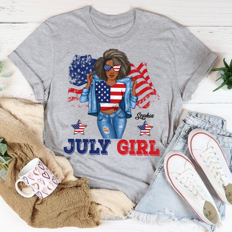 July Birthday Shirt, Custom Birthday Shirt, Queens Born In July, July Birthday Shirts For Woman, July Birthday Gifts, USA 4th Of July T-shirt, Happy Independence Day T-Shirt