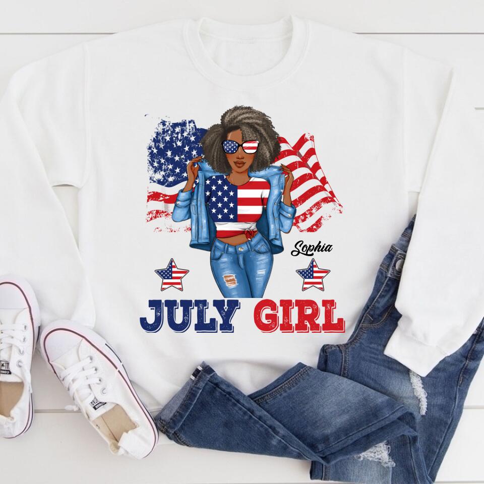 July Birthday Shirt, Custom Birthday Shirt, Queens Born In July, July Birthday Shirts For Woman, July Birthday Gifts, USA 4th Of July T-shirt, Happy Independence Day T-Shirt