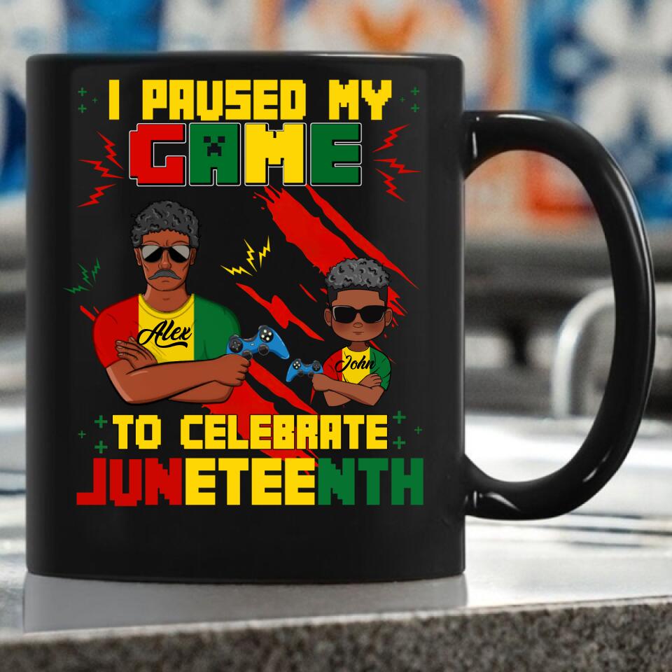 Juneteenth Shirt, Custom Juneteenth Shirt, Funny I Paused My Game To Celebrate Juneteenth Black Gamers T-Shirt