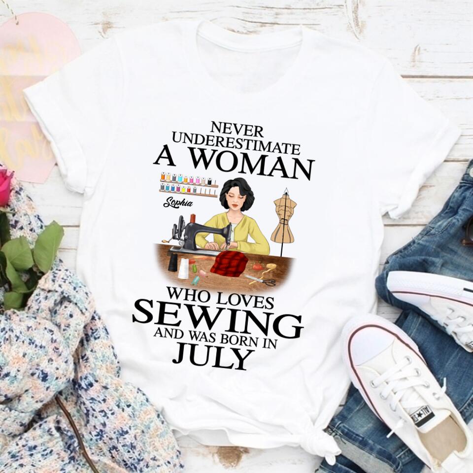 July Birthday Shirt, Birthday Gift For Sewing Lover, Custom Birthday Shirt, Queens Born In July, July Birthday Gifts, July Shirts For Woman