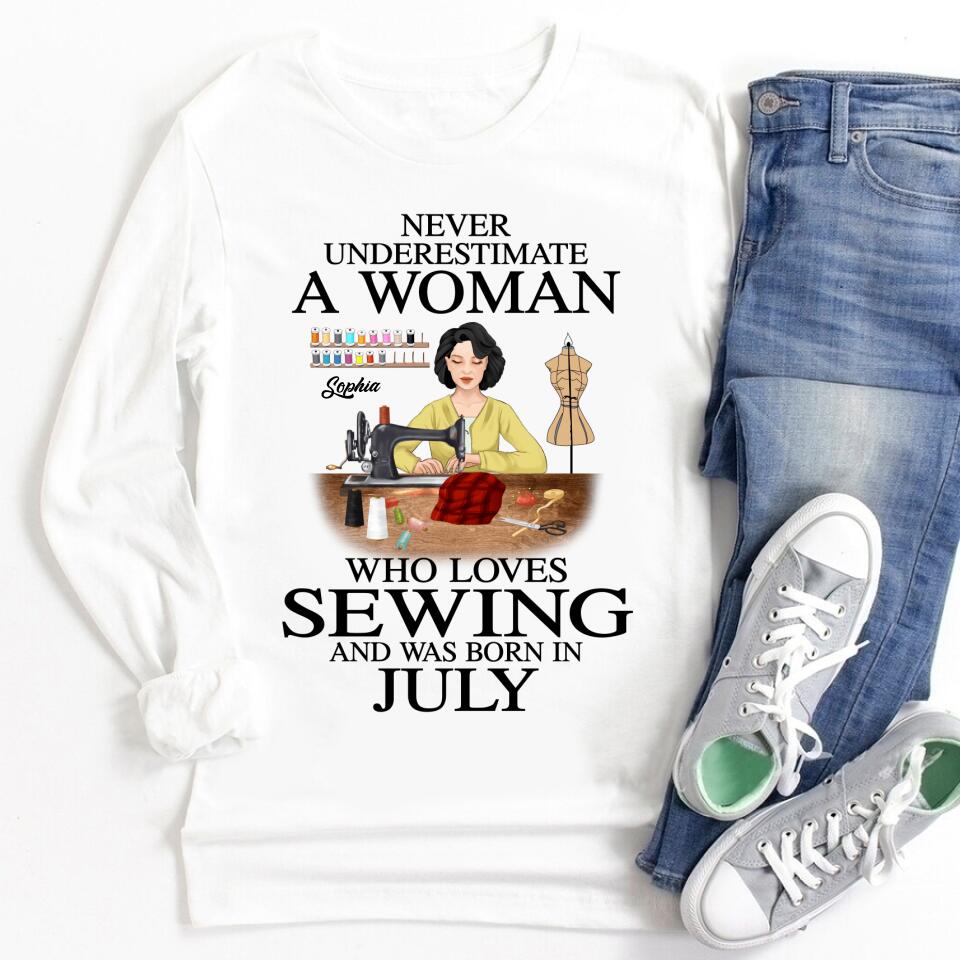 July Birthday Shirt, Birthday Gift For Sewing Lover, Custom Birthday Shirt, Queens Born In July, July Birthday Gifts, July Shirts For Woman