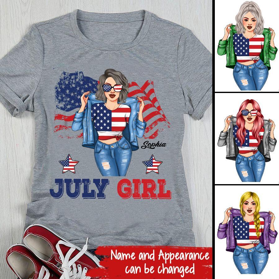 July Birthday Shirt, Custom Birthday Shirt, Queens Born In July, July Birthday Shirts For Woman, July Birthday Gifts, USA 4th Of July T-shirt, Happy Independence Day T-Shirt