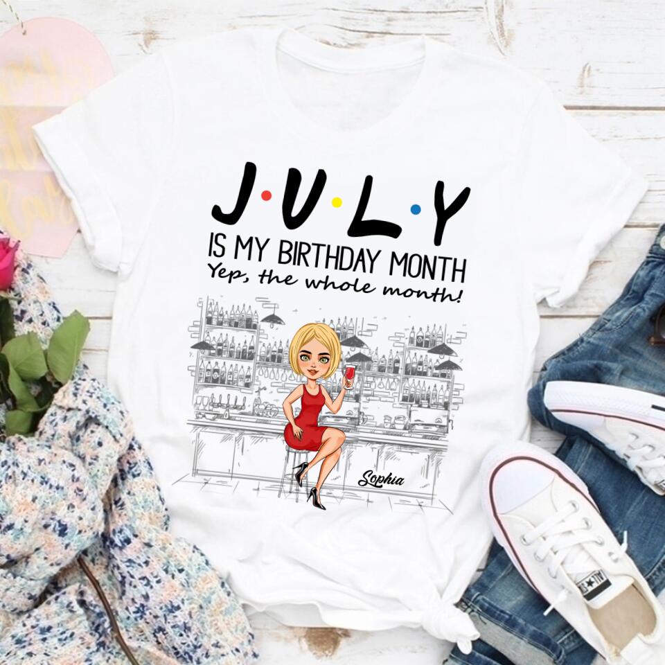 July Birthday Shirt, Wine Lover Custom Birthday Shirt, Queens Born In July, July Birthday Shirts For Woman, July Birthday Gifts