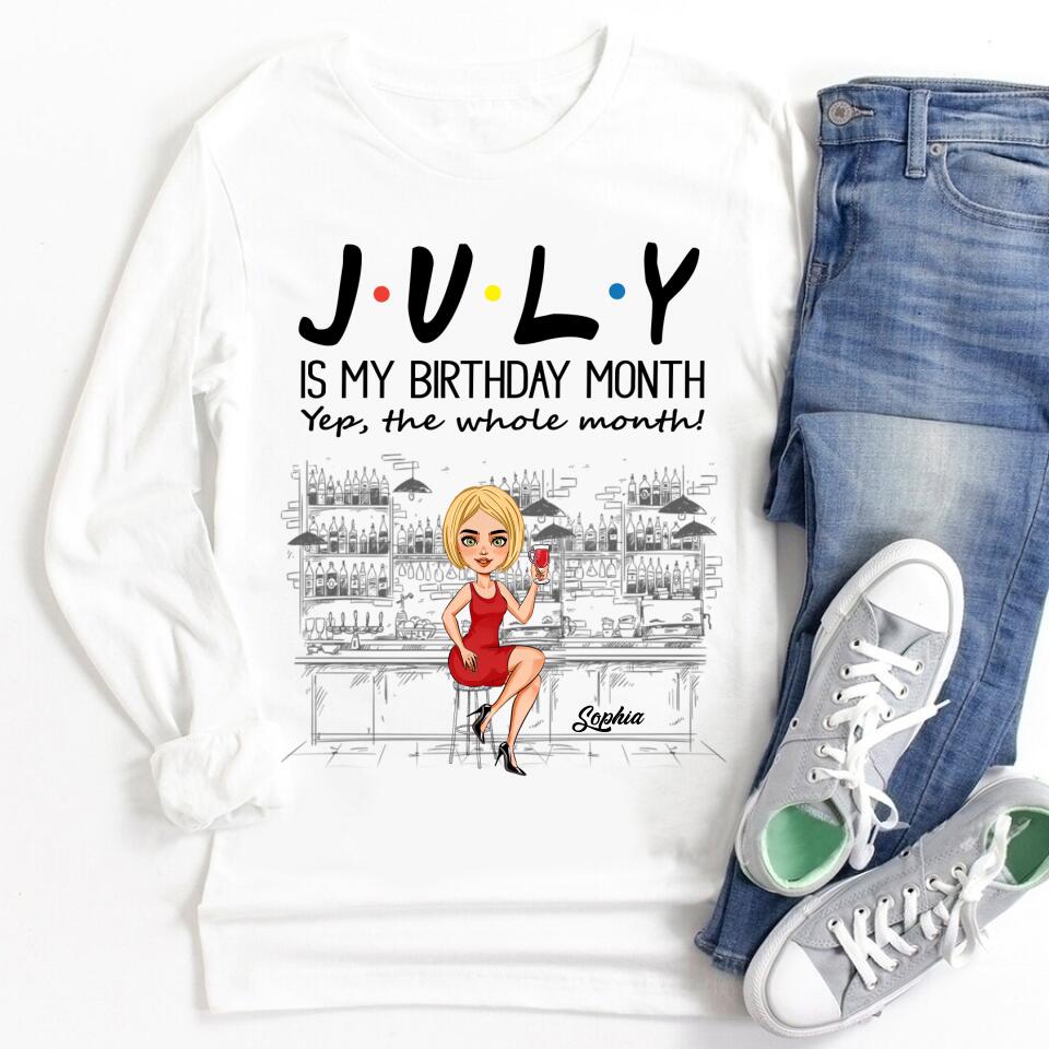 July Birthday Shirt, Wine Lover Custom Birthday Shirt, Queens Born In July, July Birthday Shirts For Woman, July Birthday Gifts