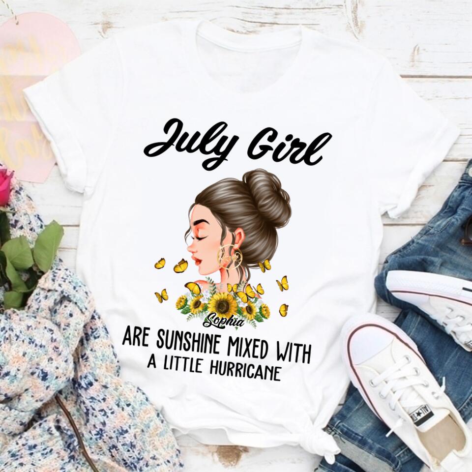July Birthday Shirt, Vintage July Queen Custom Birthday Shirt, Queens Born In July, July Birthday Shirts For Woman, July Birthday Gifts Sun Flower Lover