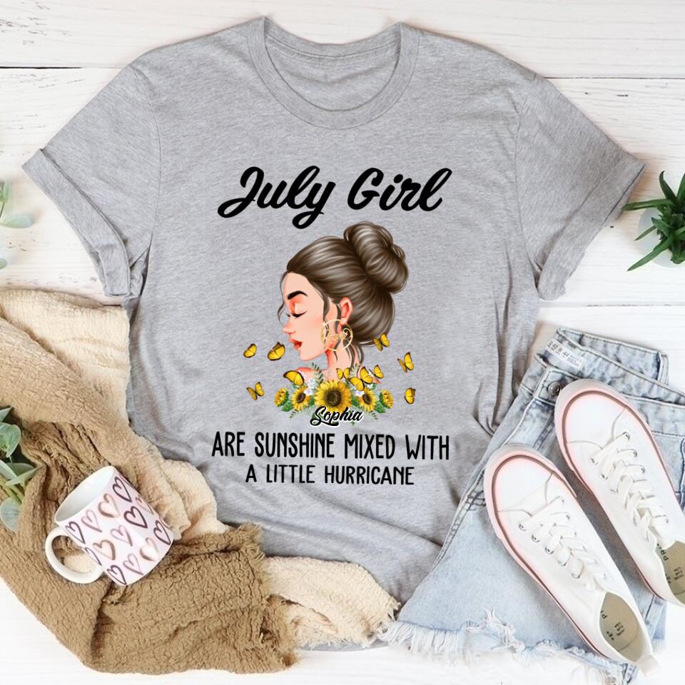 July Birthday Shirt, Vintage July Queen Custom Birthday Shirt, Queens Born In July, July Birthday Shirts For Woman, July Birthday Gifts Sun Flower Lover